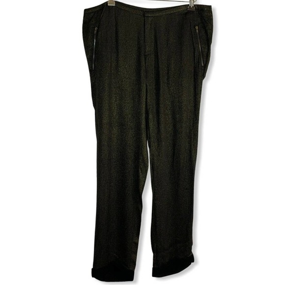 Swildens Gold Metallic Fifty Fluid Pants 3 (L) New